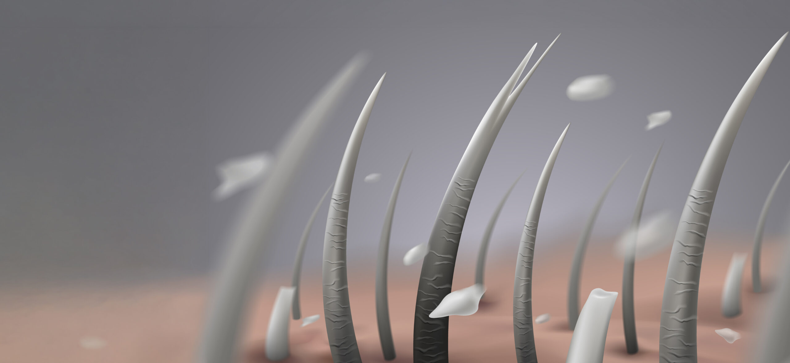 Abstract scene of tall, curved blades swaying in a windy, muted-colored landscape.